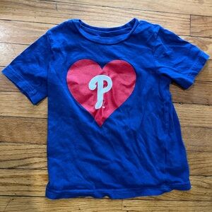 Phillies Blue and Red girls Tee with Red Heart 3T (MLB merch)